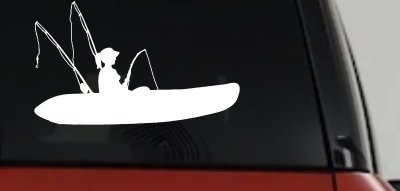 Girl Woman Kayak Fishing Car or Truck Window Vinyl Decal Sticker