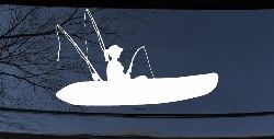 Girl Woman Kayak Fishing Car or Truck Window Decal Sticker