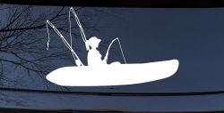 Girl Woman Kayak Fishing Car or Truck Window Decal Sticker