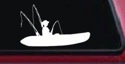 Girl Woman Kayak Fishing Car or Truck Window Decal Sticker