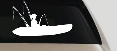 Girl Woman Kayak Fishing Car or Truck Window Vinyl Decal Sticker