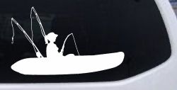 Girl Woman Kayak Fishing Car or Truck Window Decal Sticker