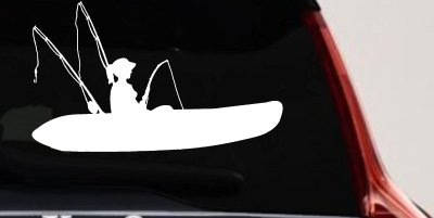 Girl Woman Kayak Fishing Car or Truck Window Vinyl Decal Sticker
