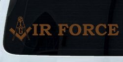 Masonic Freemason Square Compass Air Force Military Car or Truck Window Vinyl Decal Sticker (Copper)