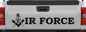 Masonic Freemason Square Compass Air Force Military Car or Truck Window Decal Sticker (Matte Black)