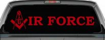 Masonic Freemason Square Compass Air Force Military Car or Truck Window Decal Sticker (Red)