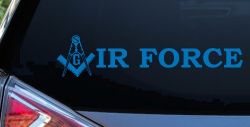 Masonic Freemason Square Compass Air Force Military Car or Truck Window Decal Sticker (Sky Blue)