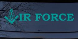Masonic Freemason Square Compass Air Force Military Car or Truck Window Decal Sticker (Turquoise)