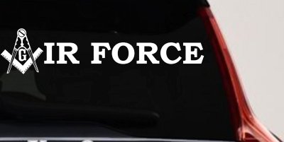 Masonic Freemason Square Compass Air Force Military Car or Truck Window Vinyl Decal Sticker
