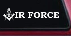 Masonic Freemason Square Compass Air Force Military Car or Truck Window Decal Sticker