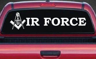 Masonic Freemason Square Compass Air Force Military Car or Truck Window Decal Sticker