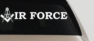 Masonic Freemason Square Compass Air Force Military Car or Truck Window Vinyl Decal Sticker