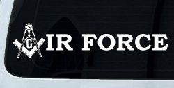Masonic Freemason Square Compass Air Force Military Car or Truck Window Decal Sticker