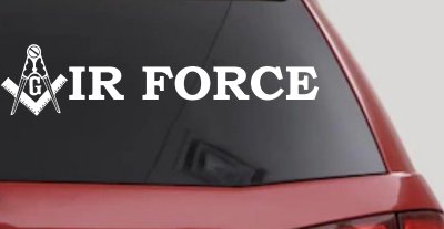 Masonic Freemason Square Compass Air Force Military Car or Truck Window Vinyl Decal Sticker