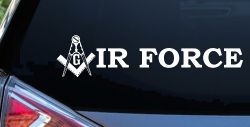 Masonic Freemason Square Compass Air Force Military Car or Truck Window Decal Sticker