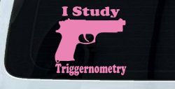 I Study Triggernometry 2nd Amendment Gun Guns Car or Truck Window Vinyl Decal Sticker (Pink)