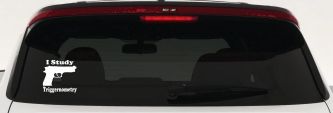 I Study Triggernometry 2nd Amendment Gun Guns Car or Truck Window Decal Sticker (White)