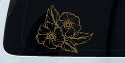 Cherokee Rose Corner Design Flowers And Vines Car or Truck Window Vinyl Decal Sticker (Gold)