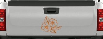 Cherokee Rose Corner Design Flowers And Vines Car or Truck Window Decal Sticker (Nut Brown)