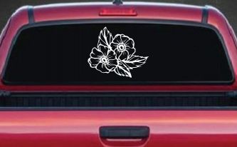 Cherokee Rose Corner Design Flowers And Vines Car or Truck Window Decal Sticker
