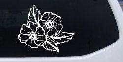 Cherokee Rose Corner Design Flowers And Vines Car or Truck Window Decal Sticker