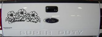 Cherokee Rose Flowers And Vines Car or Truck Window Decal Sticker (Black)