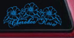 Cherokee Rose Flowers And Vines Car or Truck Window Vinyl Decal Sticker (Sky Blue)