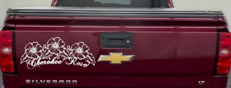 Cherokee Rose Flowers And Vines Car or Truck Window Vinyl Decal Sticker (White)