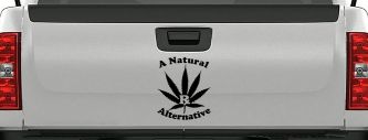 A Natural Alternative Medical Marijuana Cannabis Car or Truck Window Decal Sticker (Black)