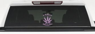 A Natural Alternative Medical Marijuana Cannabis Car or Truck Window Decal Sticker (Lilac)