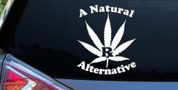 A Natural Alternative Medical Marijuana Cannabis Car or Truck Window Decal Sticker