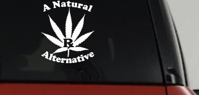 A Natural Alternative Medical Marijuana Cannabis Car or Truck Window Vinyl Decal Sticker