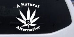A Natural Alternative Medical Marijuana Cannabis Car or Truck Window Decal Sticker