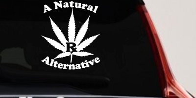 A Natural Alternative Medical Marijuana Cannabis Car or Truck Window Vinyl Decal Sticker