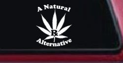 A Natural Alternative Medical Marijuana Cannabis Car or Truck Window Decal Sticker