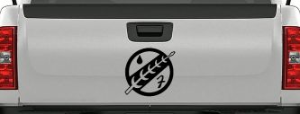 Mandalorian Crest Boba Fett Sci Fi Car or Truck Window Decal Sticker (Black)
