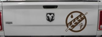 Mandalorian Crest Boba Fett Sci Fi Car or Truck Window Decal Sticker (Brown)