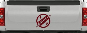 Mandalorian Crest Boba Fett Sci Fi Car or Truck Window Decal Sticker (Purple Red)
