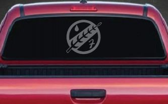 Mandalorian Crest Boba Fett Sci Fi Car or Truck Window Decal Sticker (Silver)