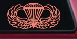 AIRBORNE Wings Military Car or Truck Window Vinyl Decal Sticker (Coral)