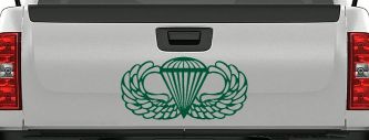 AIRBORNE Wings Military Car or Truck Window Decal Sticker (Dark Green)