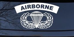 AIRBORNE Banner With Wings Military Car or Truck Window Decal Sticker