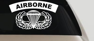 AIRBORNE Banner With Wings Military Car or Truck Window Vinyl Decal Sticker