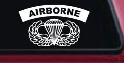 AIRBORNE Banner With Wings Military Car or Truck Window Decal Sticker