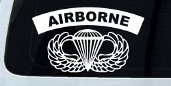 AIRBORNE Banner With Wings Military Car or Truck Window Decal Sticker