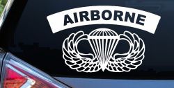 AIRBORNE Banner With Wings Military Car or Truck Window Decal Sticker