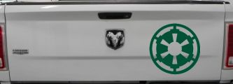 Galactic Empire Emblem Sci Fi Car or Truck Window Decal Sticker (Dark Green)