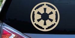 Galactic Empire Emblem Sci Fi Car or Truck Window Decal Sticker (Desert Sand)