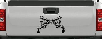 Military Police Cross Pistols Military Car or Truck Window Decal Sticker (Black)