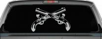 Military Police Cross Pistols Military Car or Truck Window Vinyl Decal Sticker (Light Gray)